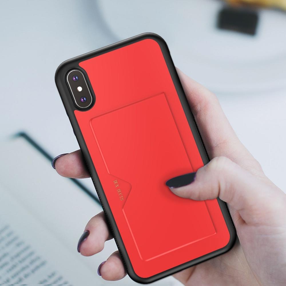 iPhone Xs Max Dux Ducis Skal Med Kortfack - Röd