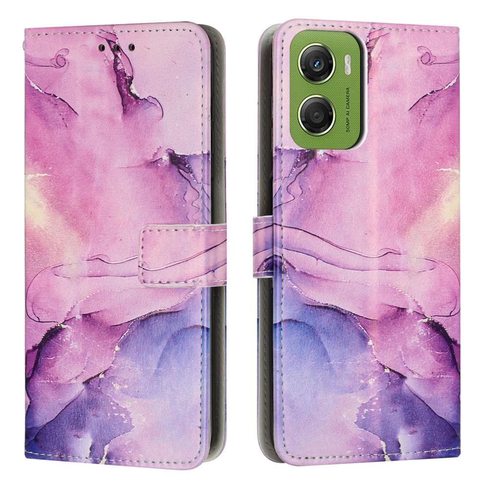  Motorola Moto G06 / G06 Power Fodral läder Marmor Lila