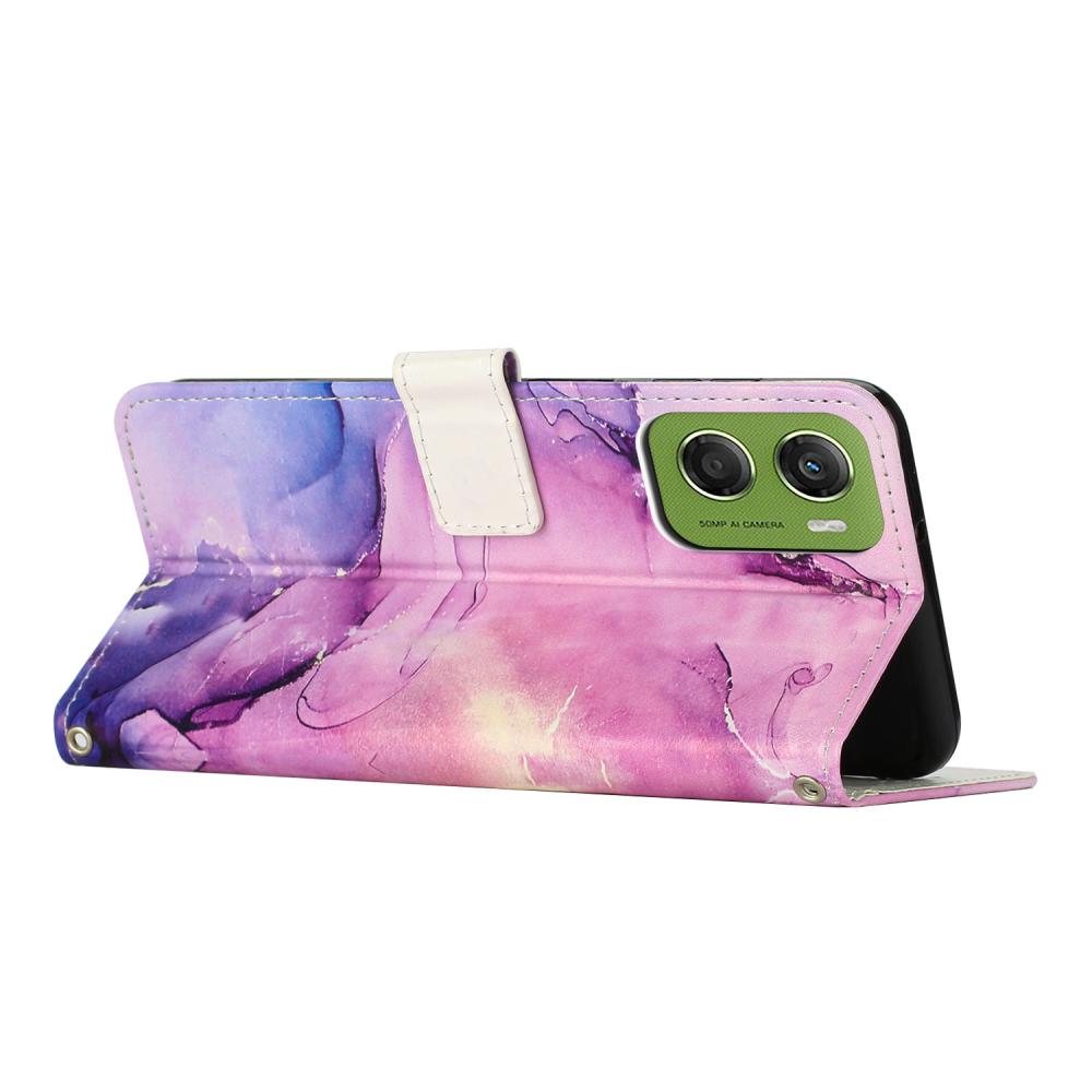  Motorola Moto G06 / G06 Power Fodral läder Marmor Lila