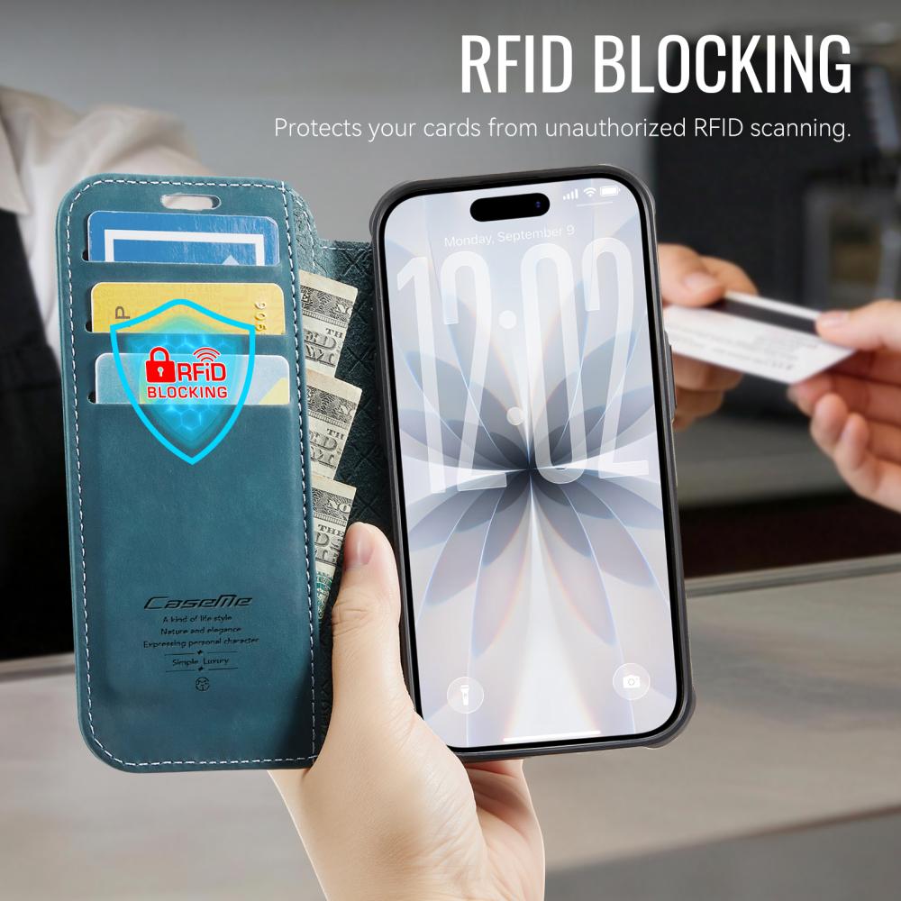 CASEME CASEME iPhone 17 Skal RFID Plånbok Blå