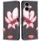  iPhone 16 Fodral Med Tryck Rosa Blomma