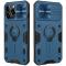 NILLKIN iPhone 13 Pro Max - NILLKIN CamShield Armor Hybrid Ring Skal - Blå