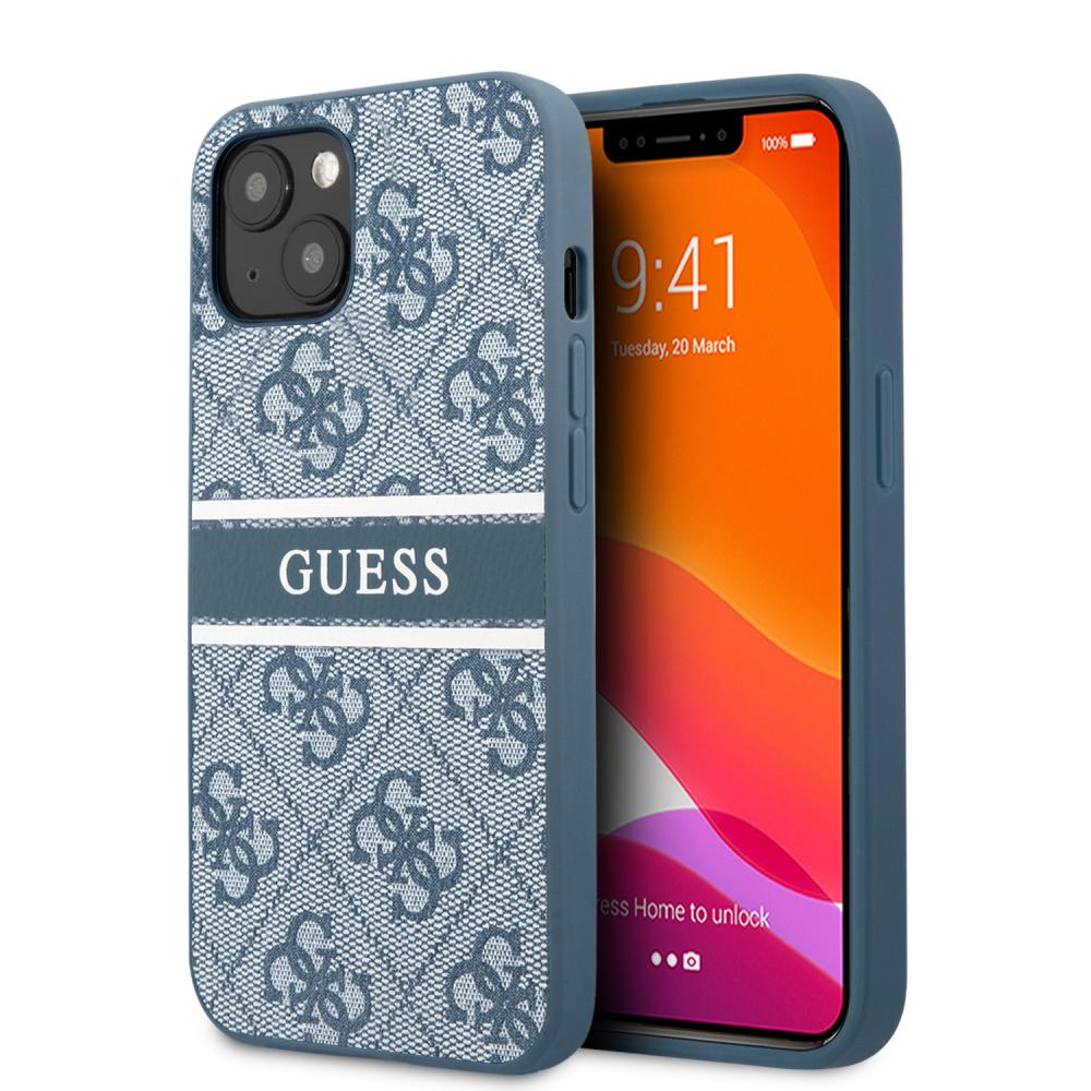 Guess Guess iPhone 13 Mini Skal PU 4G Stripe Blå