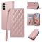  Samsung Galaxy A57 5G Fodral RFID Rhombus Läder Roséguld