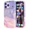  iPhone 17 Pro Skal Hybrid Med Marmor Tryck Lila / Rosa