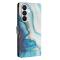  Samsung Galaxy S26 Fodral Med Tryck Blå Marmor