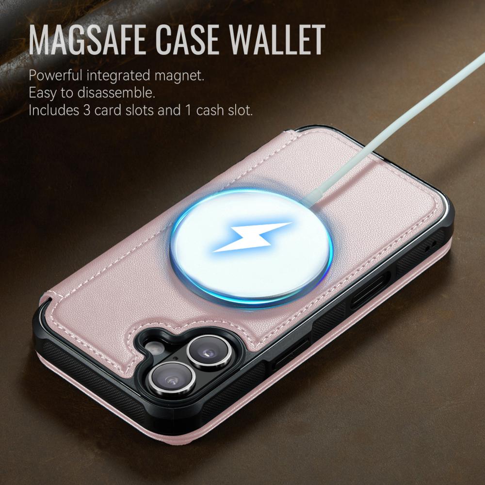 CASEME CASEME iPhone 17 Skal RFID Plånbok Roséguld