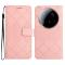  Xiaomi 15 Ultra Fodral Läder Rhombus Rosa