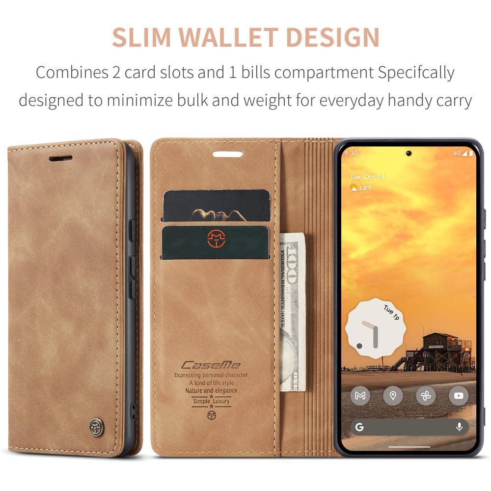 CASEME CASEME Google Pixel 10/10 Pro / 9/9 Pro Fodral Flip Retro Läder