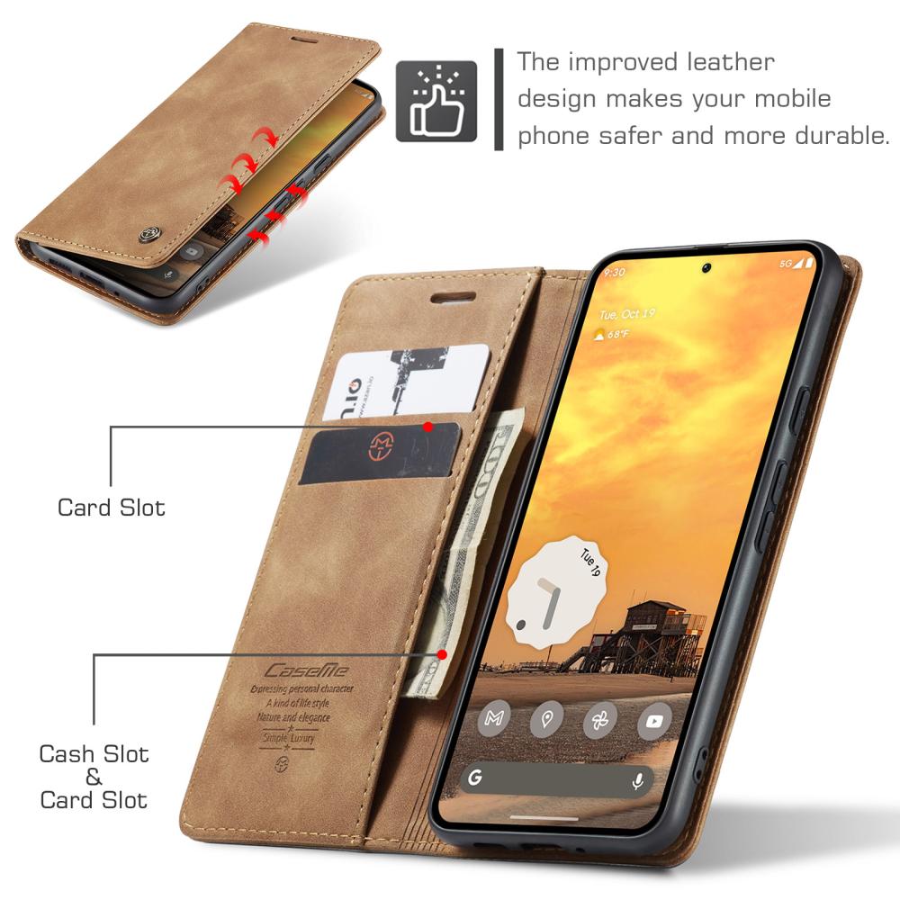 CASEME CASEME Google Pixel 10/10 Pro / 9/9 Pro Fodral Flip Retro Läder