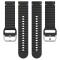  Klockarmband 20 mm Silikon Wave Design Svart