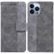  iPhone 14 Pro Max Fodral Geometrisk Läder Grå