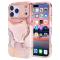  iPhone 17 Pro Skal Hybrid Med Marmor Tryck Rosa