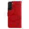  Samsung Galaxy S22 Plus Fodral Fjärilar Tryckt Läder Röd