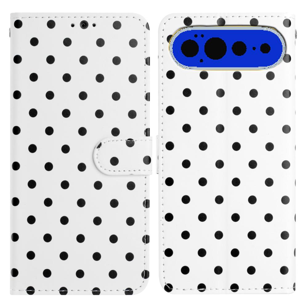  Google Pixel 11 / 11 Pro Fodral Läder Prickigt Mönster Vit