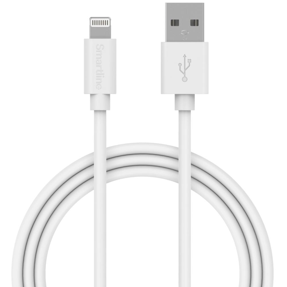 Smartline Smartline 1m Lightning MFi Laddningskabel Vit