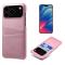  iPhone 17 Pro Max Skal Med Kortfack Läder Roséguld