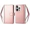  iPhone 13 Pro Max - 9-Korts 2in1 Magnet Fodral / Skal - Roséguld