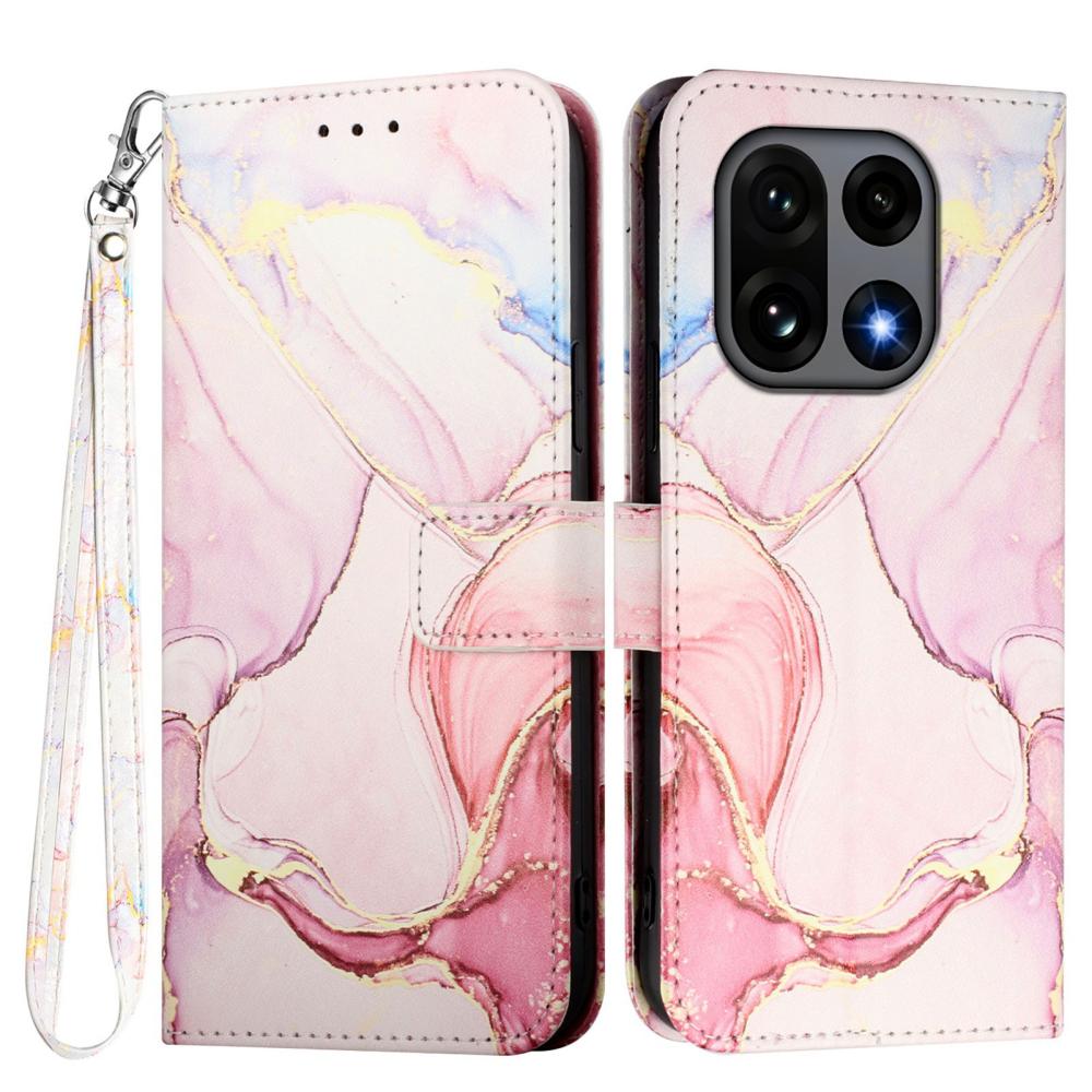  OnePlus 15 Fodral Läder Marmor Roséguld