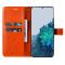  Samsung Galaxy S22 Plus Fodral Fjärilar Tryckt Läder Orange