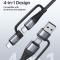 JOYROOM Joyroom 1.2 m 4in1 USB-C/USB-A - USB-C / Lightning Svart