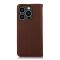 KHAZNEH KHAZNEH iPhone 15 Pro Fodral Flip Nappa Textur Brun