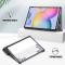  Galaxy Tab S7 FE/S7 Plus/S8 Plus Tri-Fold Läder Fodral Grå