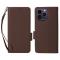  iPhone 15 Plus Fodral Litchi Textur Med Snodd Brun