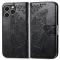  iPhone 15 Pro Max Fodral Läder Fjäril Tryck Svart