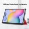  Galaxy Tab S7 FE/S7 Plus/S8 Plus Tri-Fold Läder Fodral Röd
