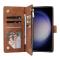  Samsung Galaxy S24 Plus Fodral Läder Multifunktionell Brun