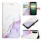  Sony Xperia 1 IV Fodral Marmor Vit/Lila