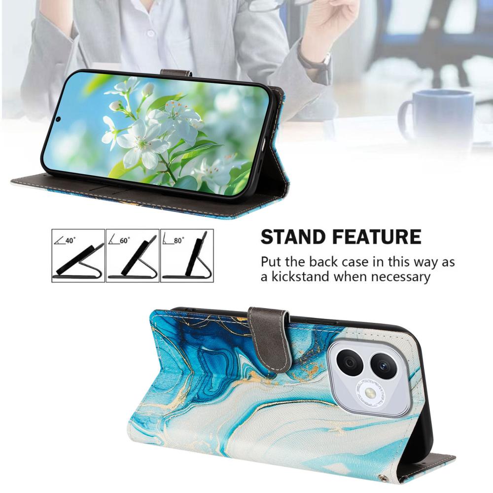  Honor 400 Lite Fodral Med Tryck Blå Marmor