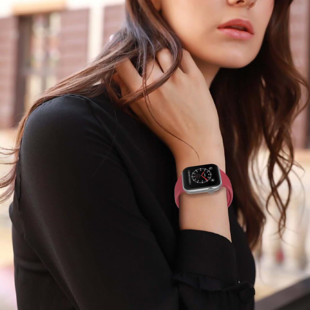 ColorPop Apple Watch 38/40/41/42 mm Silikon Armband (M/L) Crimson