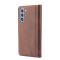  Samsung Galaxy S21 FE Fodral Premium Med Frontficka Brun