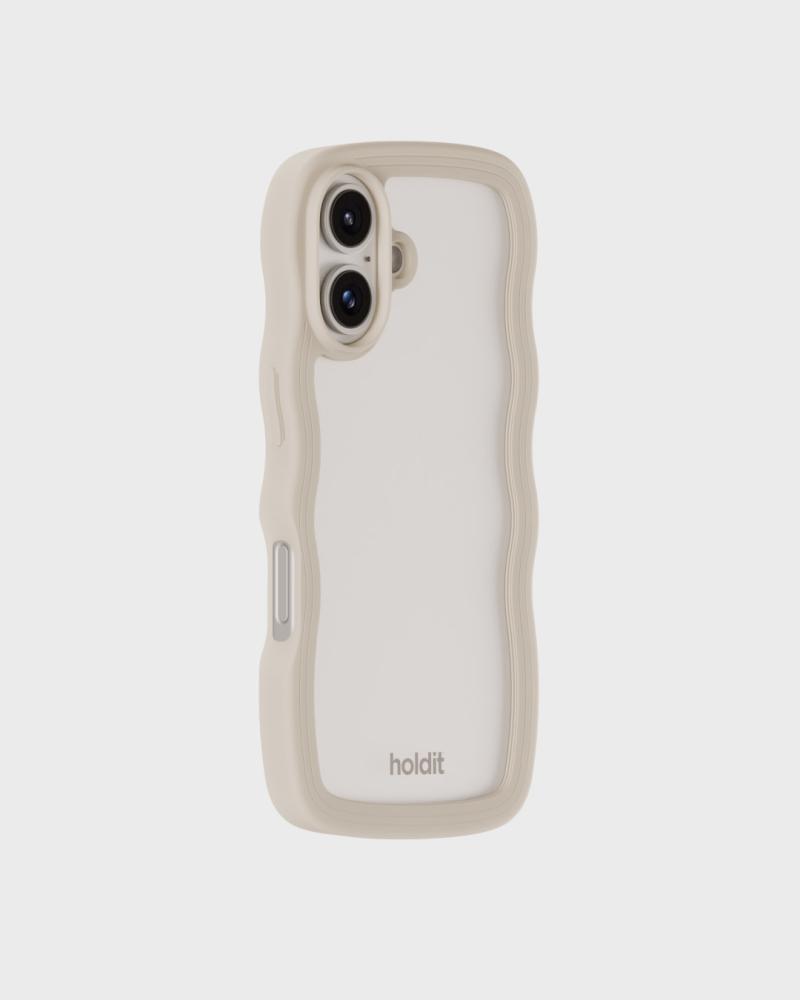 holdit holdit iPhone 16 Skal Wavy Light Beige/Transparent