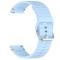  Klockarmband 20 mm Silikon Wave Design Ljus Blå