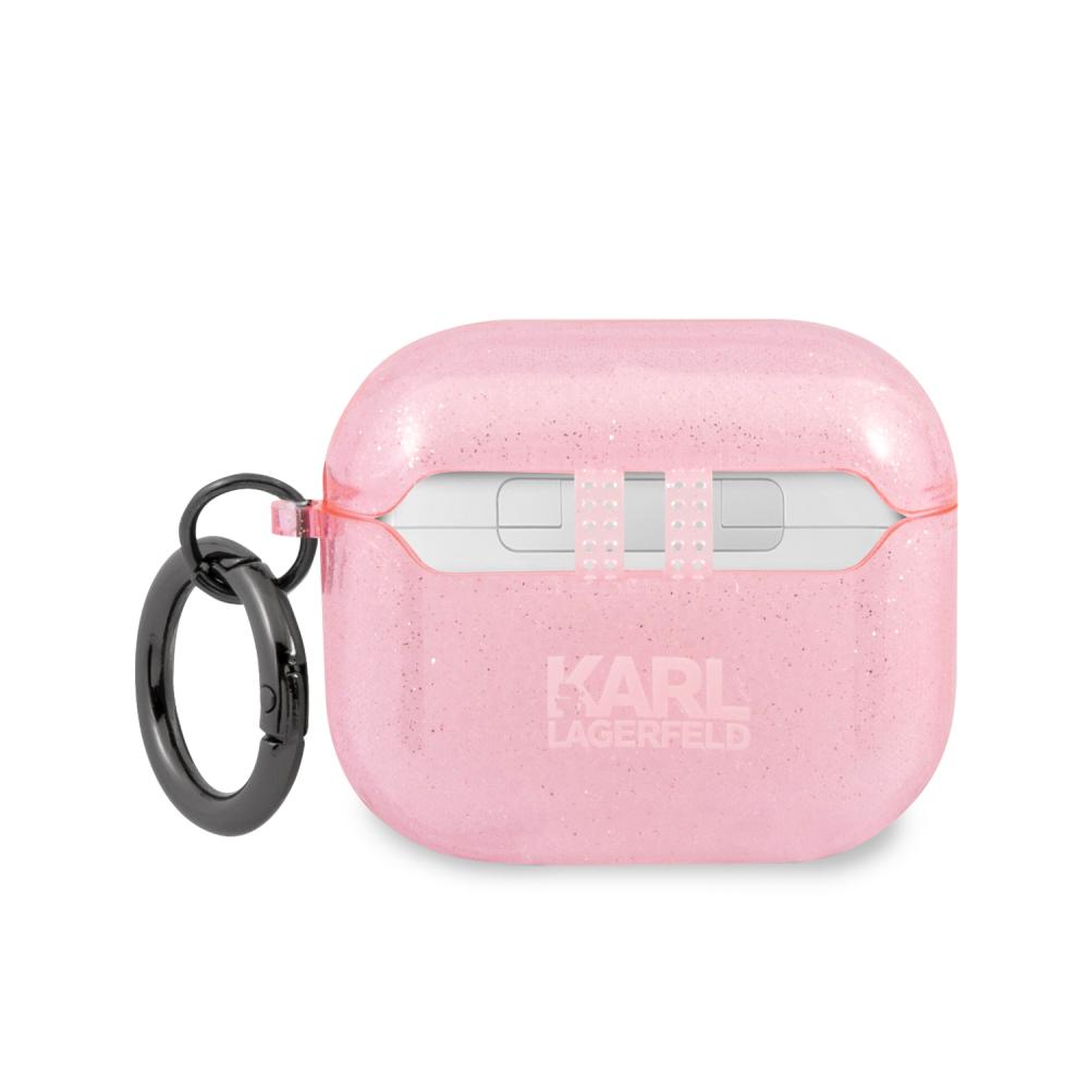 Karl Lagerfeld Karl Lagerfeld AirPods 3 Glitter Choupette Skal Med Ring Rosa