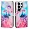  Samsung Galaxy S26 Ultra Fodral Läder Marmor Rosa / Lila