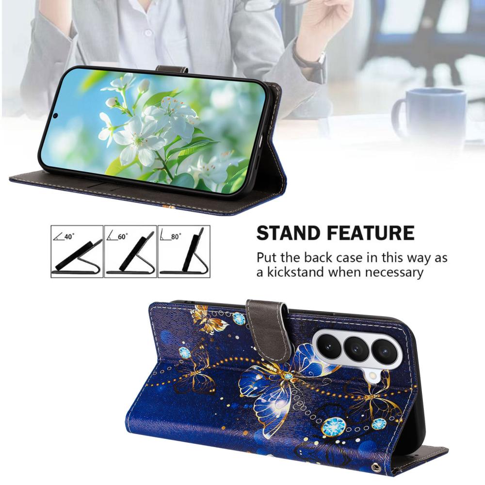  Samsung Galaxy S26 Fodral Med Tryck Blå Fjäril