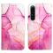  Sony Xperia 1 IV Fodral Marmor Rosa/Lila/Guld