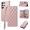  Samsung Galaxy S26 Ultra Fodral RFID Rhombus Läder Roséguld