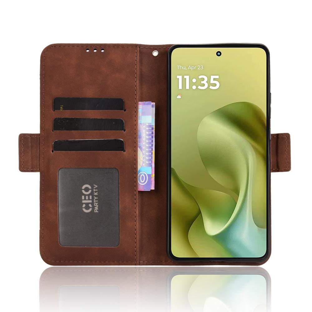  Motorola Moto G86 Power 5G Fodral Med Avtagbart Kortfack Brun