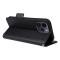  iPhone 15 Plus Fodral Litchi Textur Med Snodd Svart