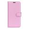  Samsung Galaxy S25 Edge Fodral Litchi Läder Ljus Rosa