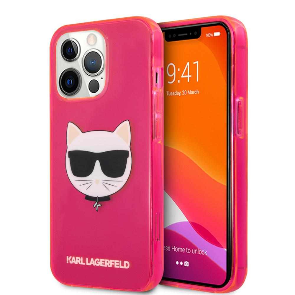 Karl Lagerfeld Karl Lagerfeld iPhone 13 Pro Skal TPU Choupette Fluorescent Rosa