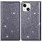  iPhone 15 Plus Fodral Flip Glitter Grå