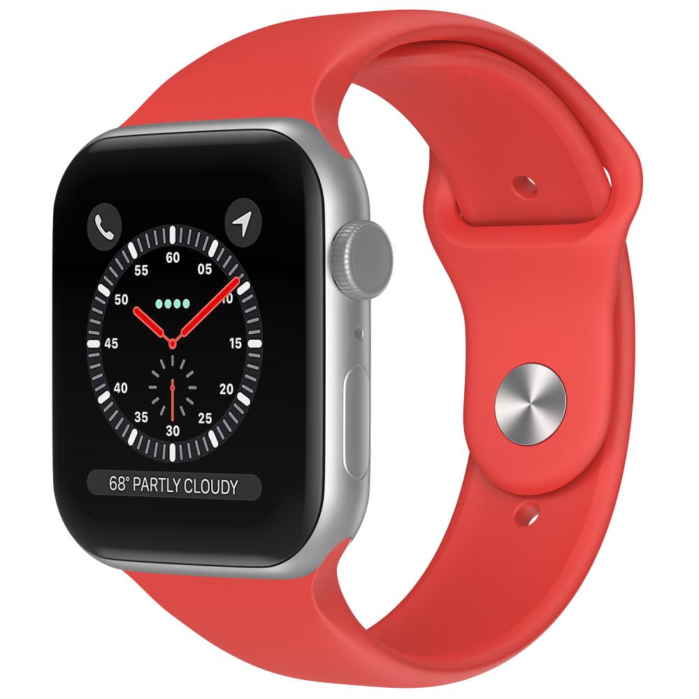 ColorPop Apple Watch 42/44/45/46/49 mm Silikon Armband (S/M) Röd