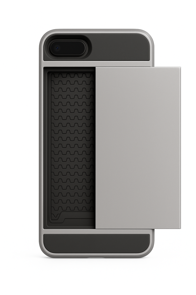  iPhone 7/8 Plus Skal Med Kortfack - Silver