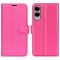  Samsung Galaxy S25 Edge Fodral Litchi Läder Rosa